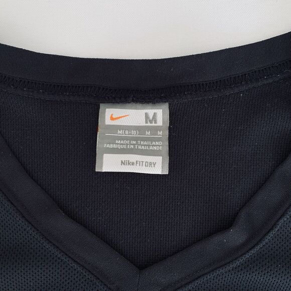 Nike Shirt Women M Black Dri-FIT Top Long Sleeve V-Neck Athletic Activewear Run - Picture 4 of 8